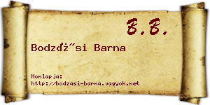 Bodzási Barna névjegykártya