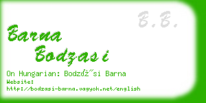 barna bodzasi business card